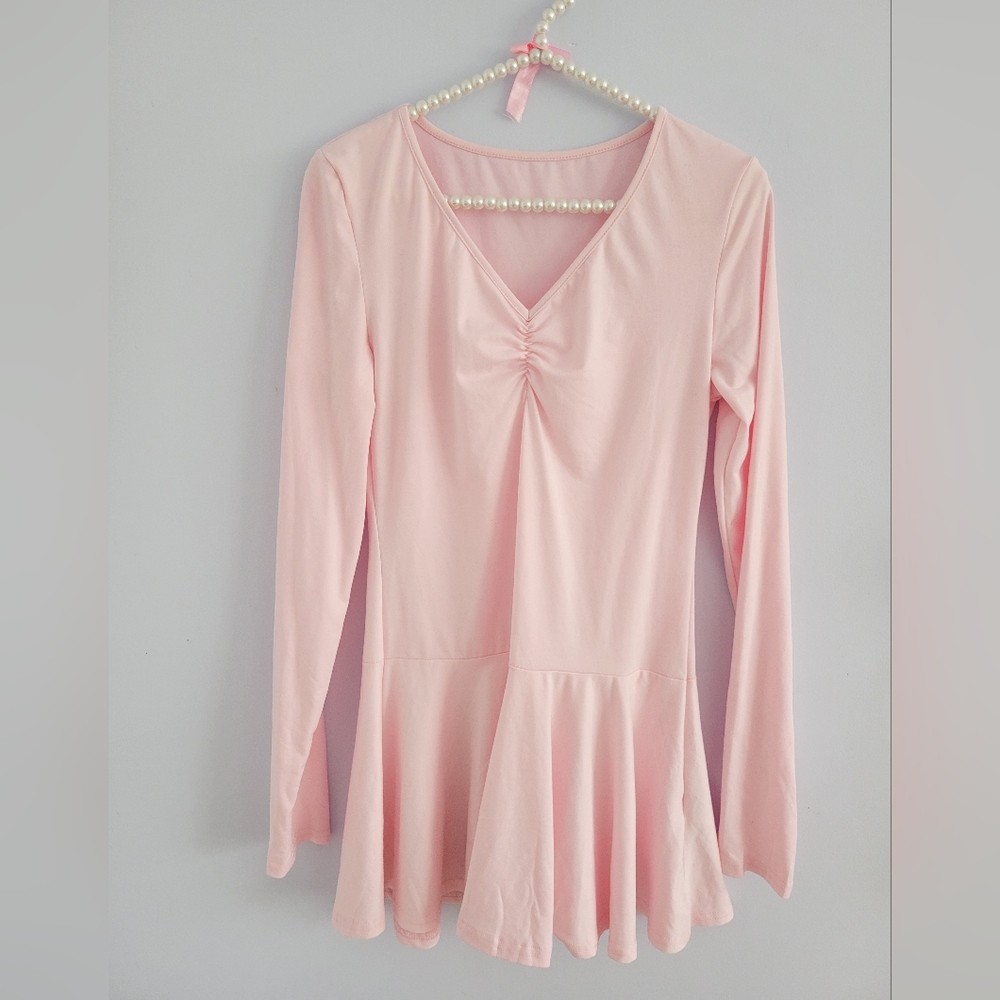 Pink Cinch Pleated Dress Ballet Dancer